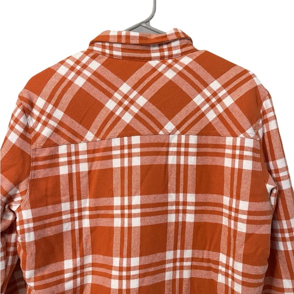 Empyre Women’s Flannel Sherpa Long Sleeve Jacket Color Orange White - Picture 4 of 13